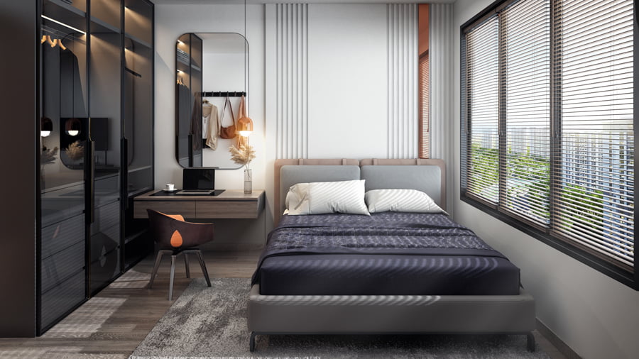 phòng ngủ căn hộ 3 phòng ngủ feliz homes