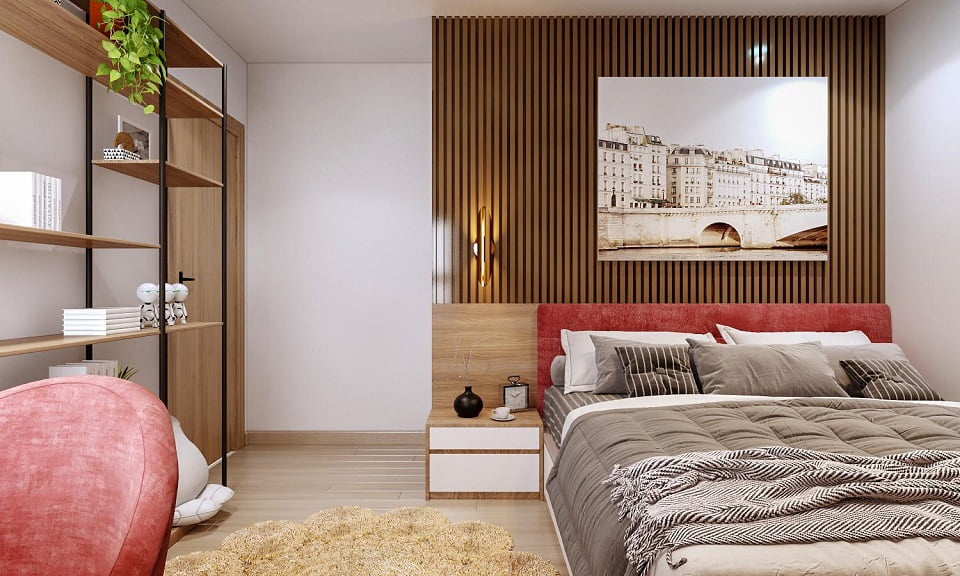 phòng ngủ căn hộ 3 phòng ngủ Feliz Homes Hoàng Mai