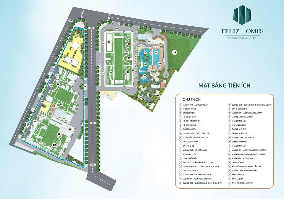 Feliz Homes - Hệ thống 40 Tiện ích đỉnh cao chuẩn Resort