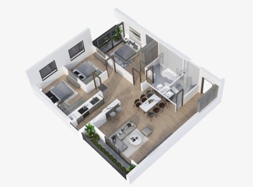Thiết kế căn hộ 3 phòng ngủ feliz homes