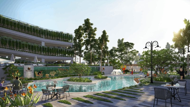 Hồ nước cảnh quan dự án Feliz Homes