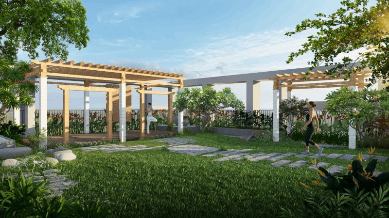 Vườn tập Yoga chung cư Feliz Homes